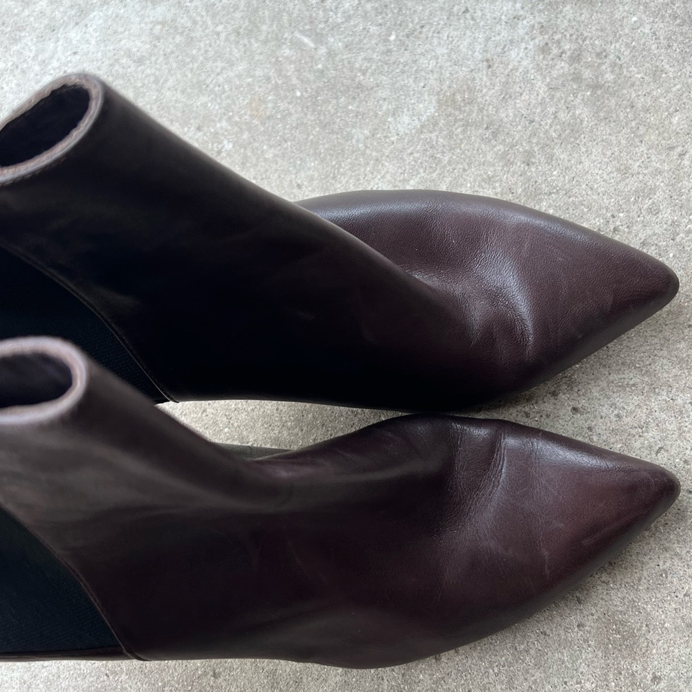 Michael Kors Leather Asbury Pointed Toe Leather Bootie Brown Women Sz 8 - Picture 4 of 16